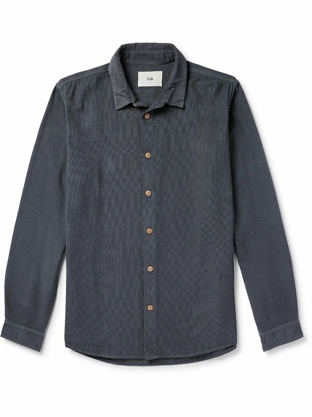 Photo: Folk - Garment-Dyed Cotton-Corduroy Shirt - Gray