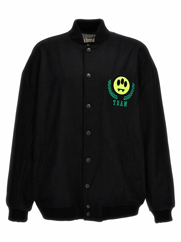 Photo: Black Bomber Jacket With barrow Team Embroidery