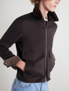 J. Mueser - Plush-Trimmed Cashmere Bomber Jacket - Brown
