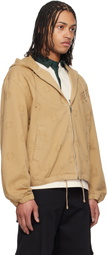 Givenchy Tan Monogram 72 Zipped Denim Jacket