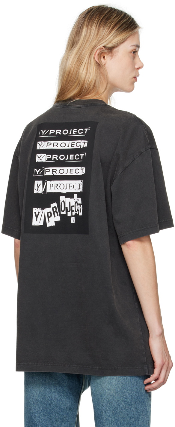 トップス Y-Project Black Logo Printed T-shirt Y/Project Black Pinched Logo T-Shirt Y/Project
