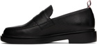 Thom Browne Black Pebble Grain Penny Loafers