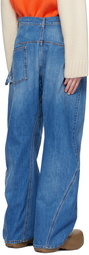 JW Anderson Blue Twisted Workwear Jeans