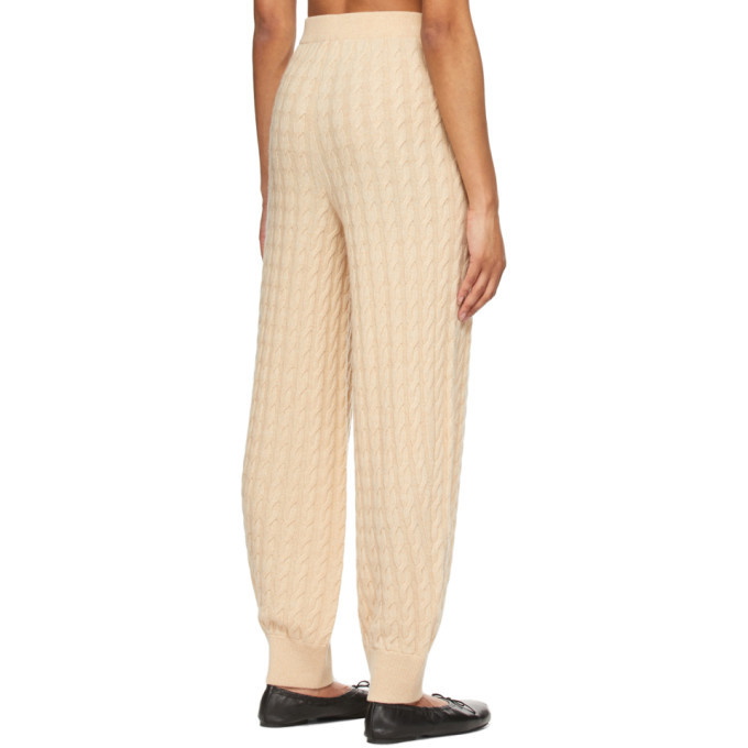 Toteme Beige Cashmere Cable Knit Lounge Pants Toteme