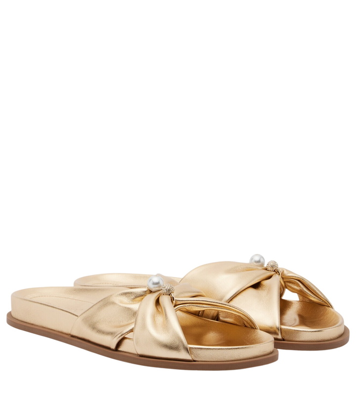 Photo: Jimmy Choo Rafi embellished metallic leather sandals