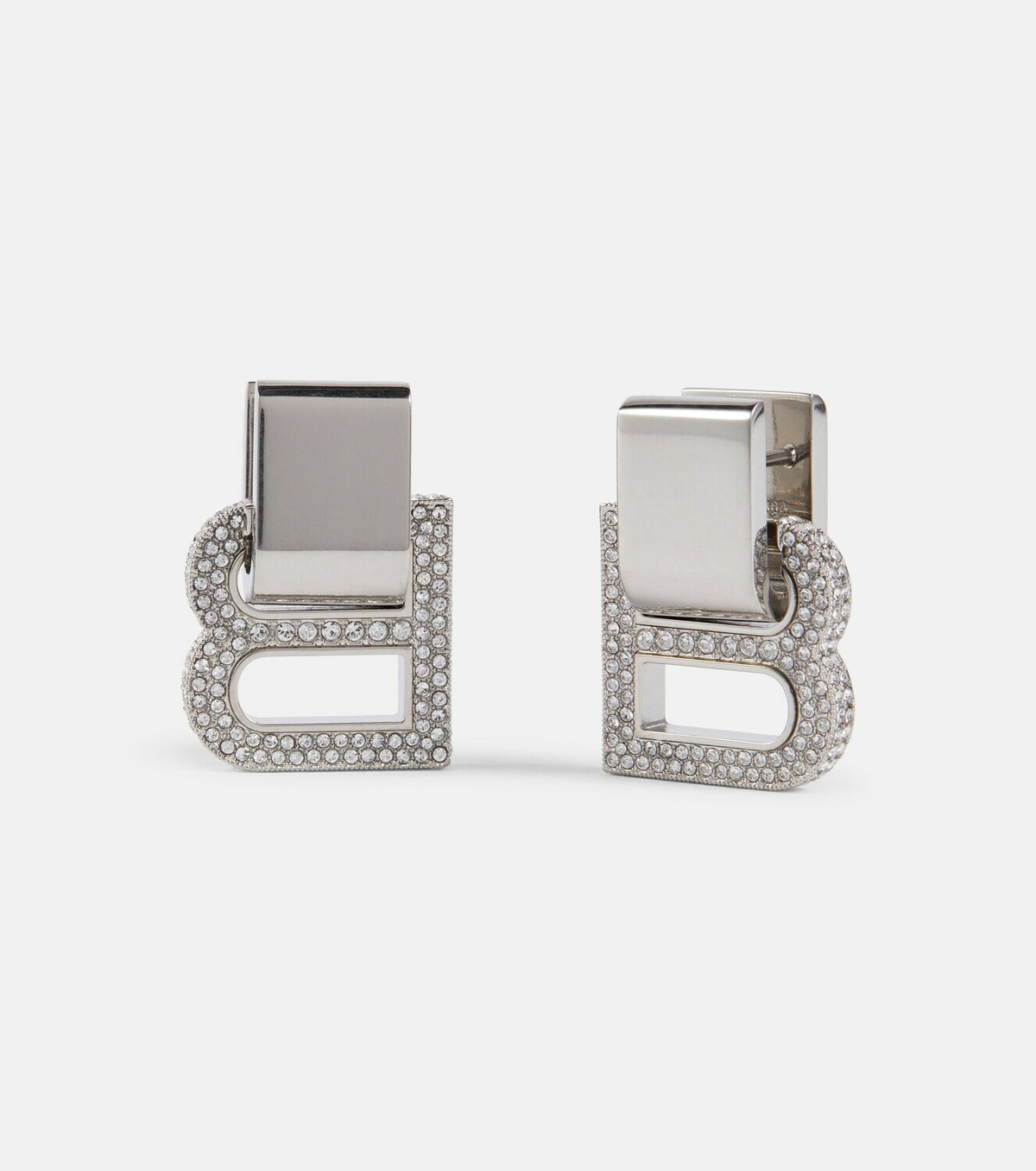 【BALENCIAGA】Hourglass embellishedピアス Silver/Crystal silver-glitter-hourglass-