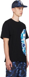 BAPE Black & Blue ABC Camo Side Big Ape T-Shirt