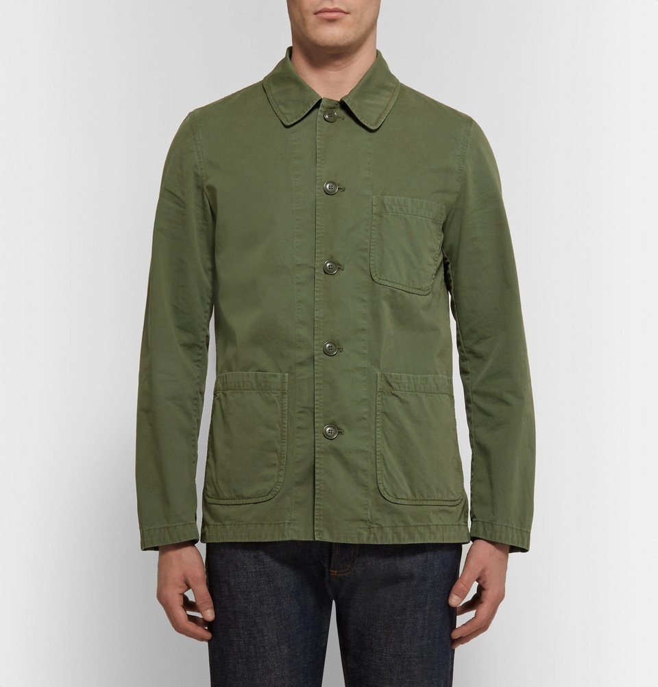 Aspesi - Garment-Washed Cotton-Twill Field Jacket - Army green Aspesi