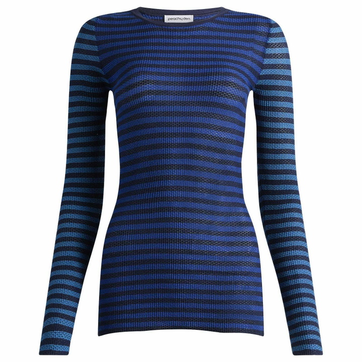 Photo: Peachy Den Women's Elise Stripe Long Sleeve Top in Navy Stripe