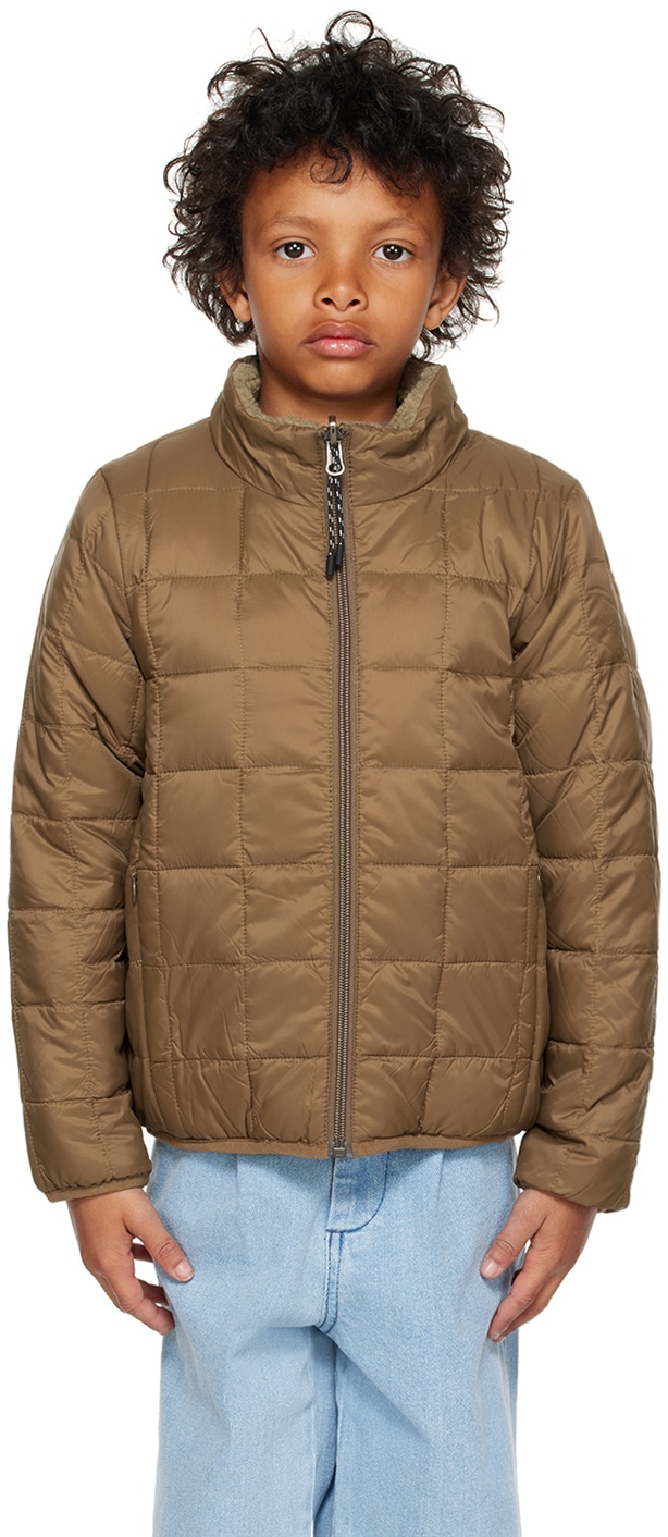 TAION Kids Brown & Beige Reversible Down Jacket Taion Extra
