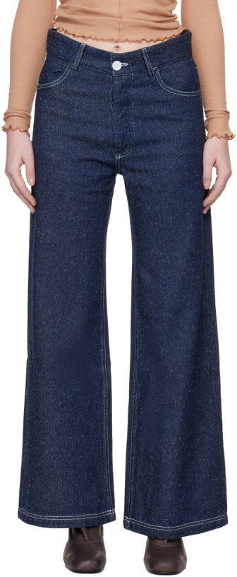 Photo: Baserange Navy Tajo Wide Jeans
