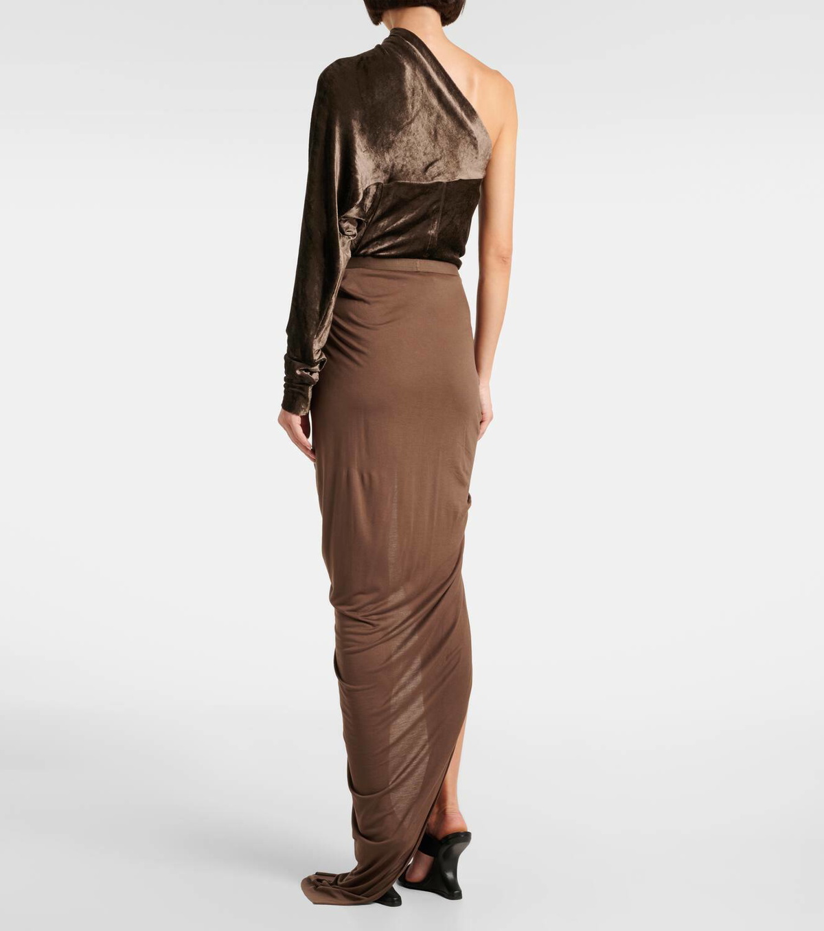 Rick Owens Twist draped maxi skirt