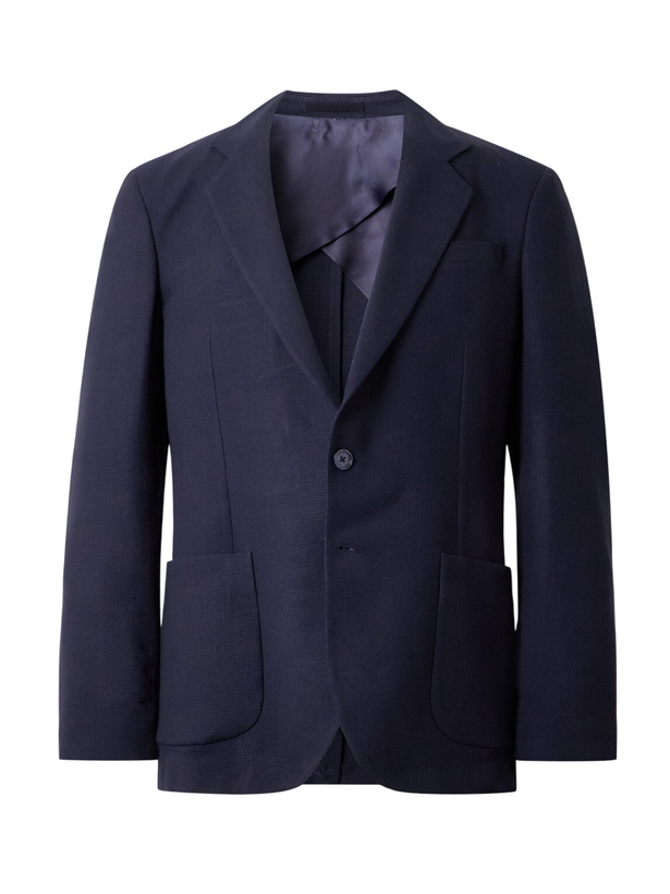 Photo: Orlebar Brown - Garret Unstructured Virgin Wool-Piqué Blazer - Blue