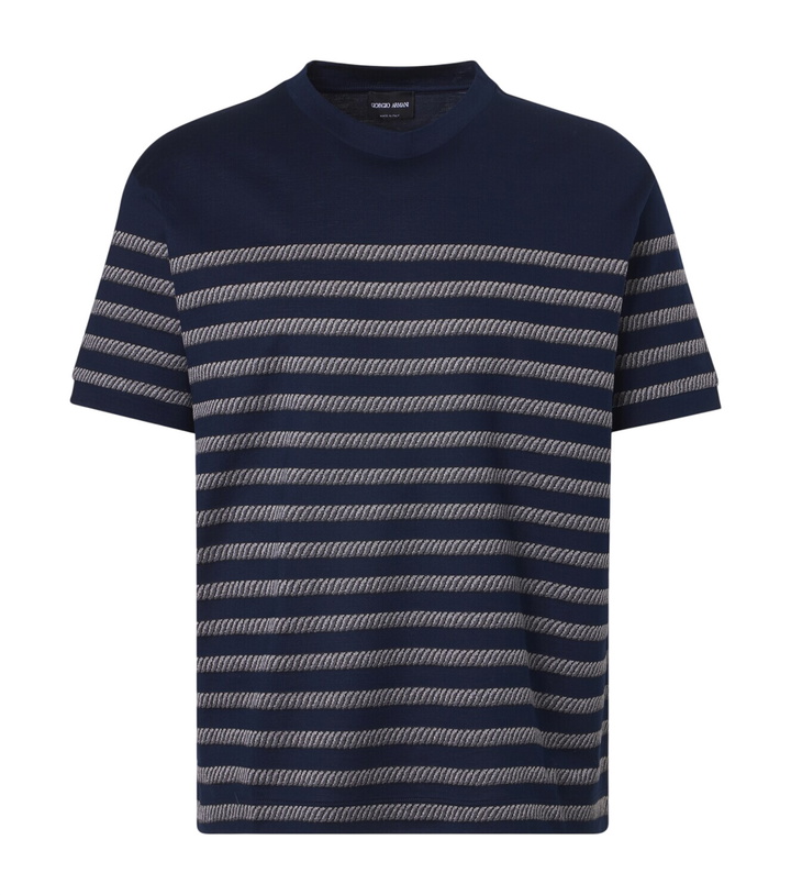 Photo: Giorgio Armani Striped cotton-blend T-shirt
