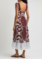 Lug Von Siga Sybill Printed Satin Midi Dress Red