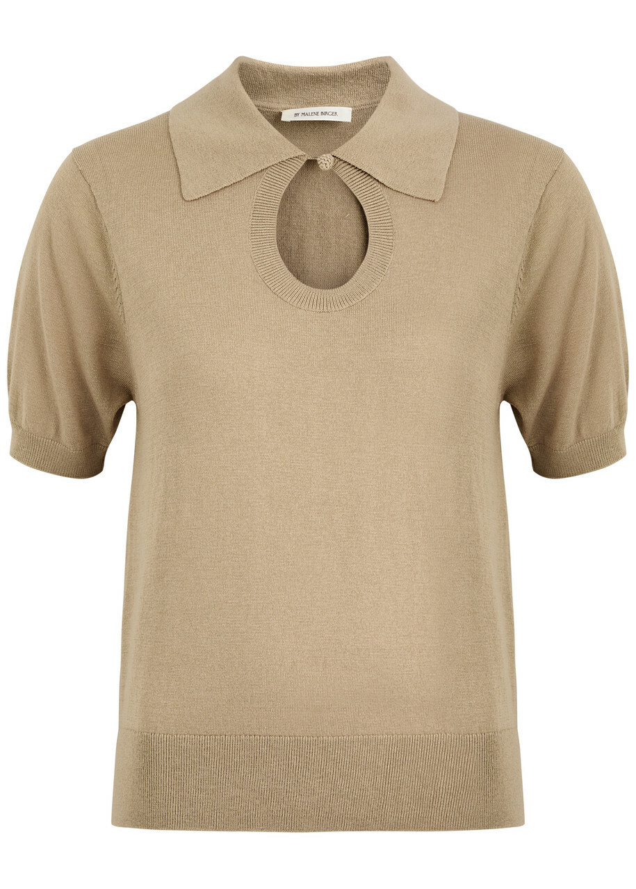 BY Malene Birger Talallia Cut-out Knitted top Beige