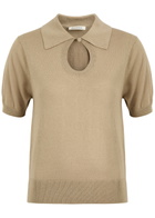 BY Malene Birger Talallia Cut-out Knitted top Beige