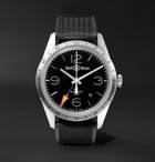Bell & Ross - BR 123 42mm Steel and Rubber Watch, Ref. No. BRV123-BL-GMT/SRB - Black