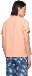 HARAGO Orange Cross-Stitched Shirt