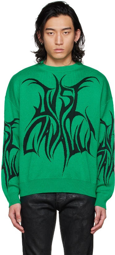 Photo: Just Cavalli Green Graphic Sweater