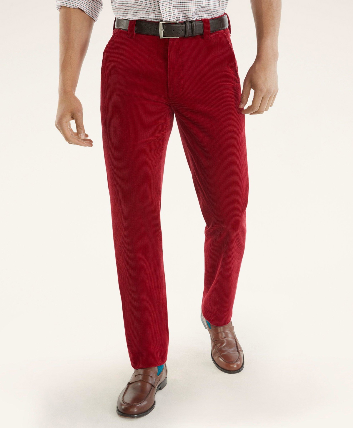 Brooks Brothers Men's Clark Straight-Fit Wide-Wale Corduroy Pants | Red