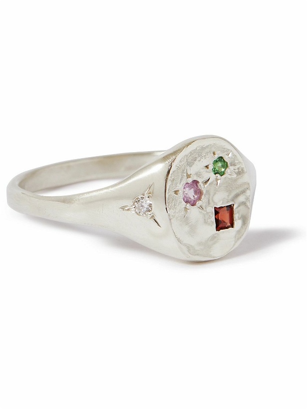 Photo: Seb Brown - Mix Recycled White Gold Multi-Stone Ring - Silver