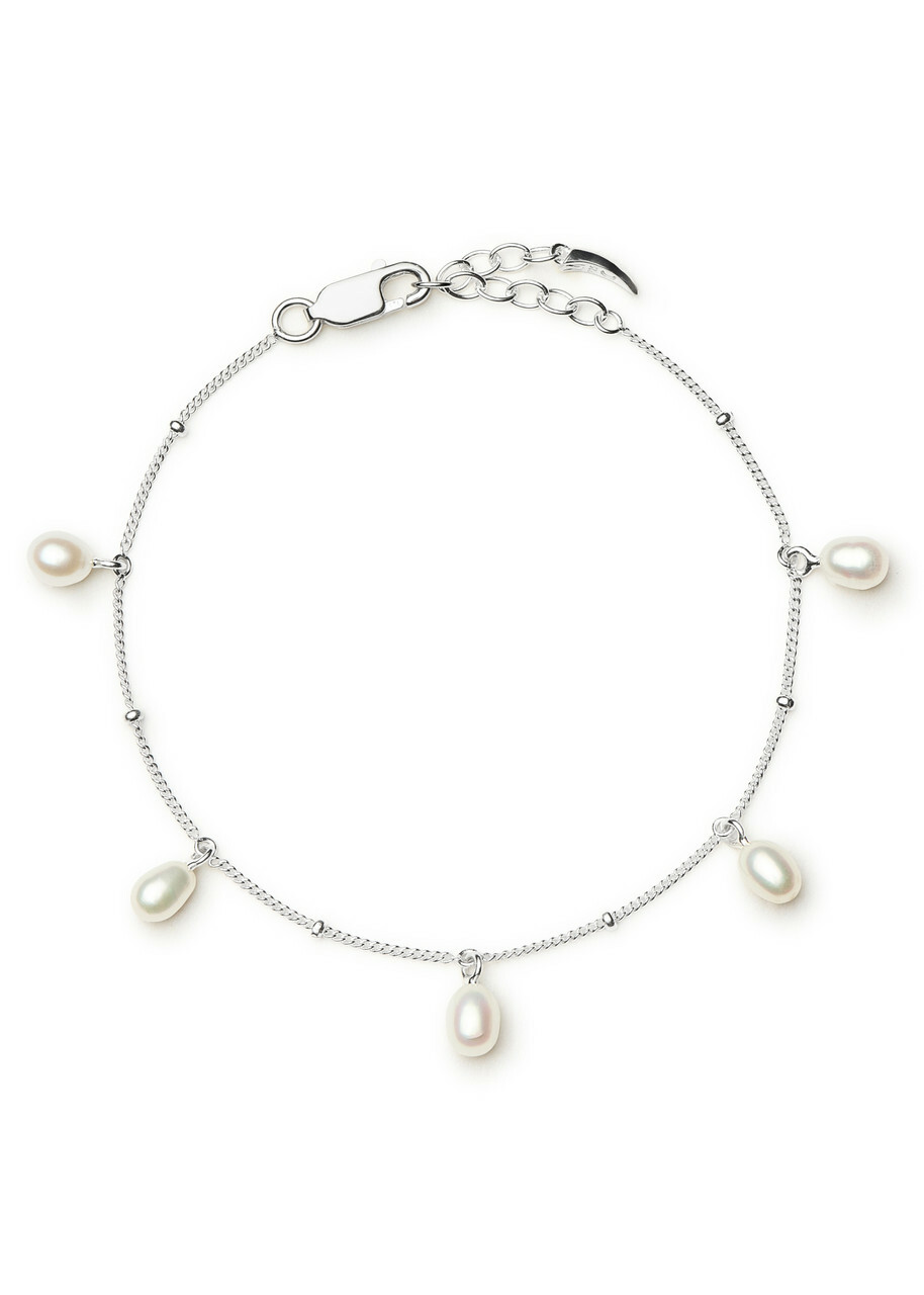 Missoma Pearl Baya Silver-plated Charm Bracelet