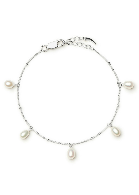 Photo: Missoma Pearl Baya Silver-plated Charm Bracelet