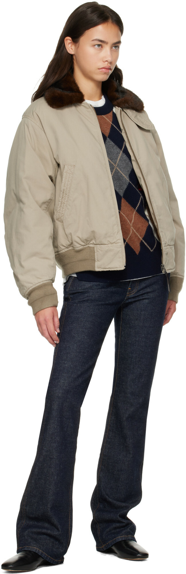 Nothing Written Beige Maison Pilot Jacket