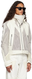 CARNET-ARCHIVE Off-White Paneled Faux-Leather Jacket