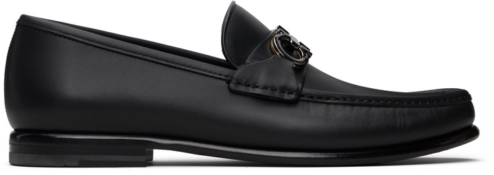 Photo: Ferragamo Black Gancini Buckle Loafers