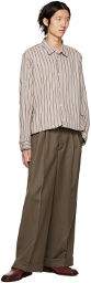 Hed Mayner Khaki Pleated Trousers