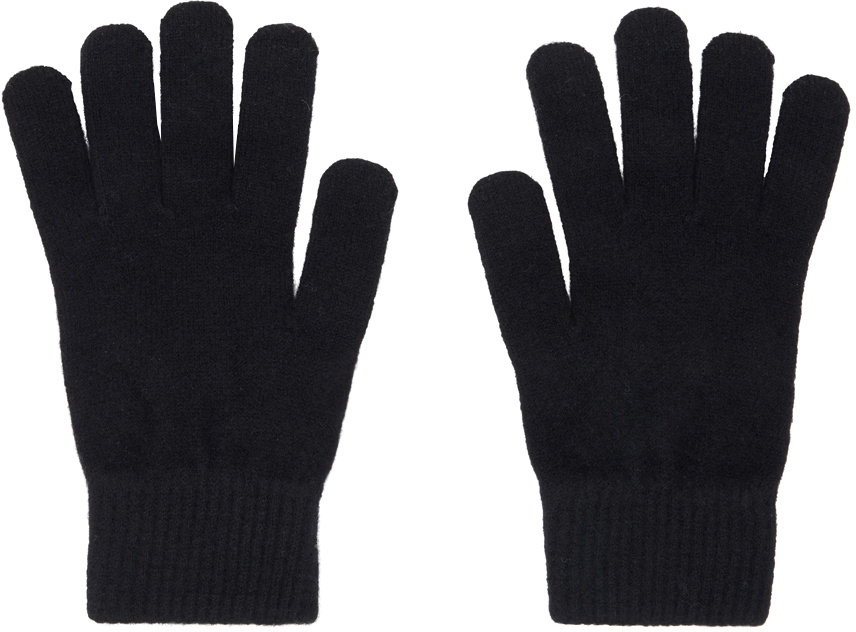 Yves Salomon Black Wool & Cashmere Gloves