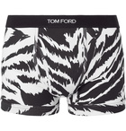 TOM FORD - Zebra-Print Stretch-Cotton Jersey Boxer Briefs - White