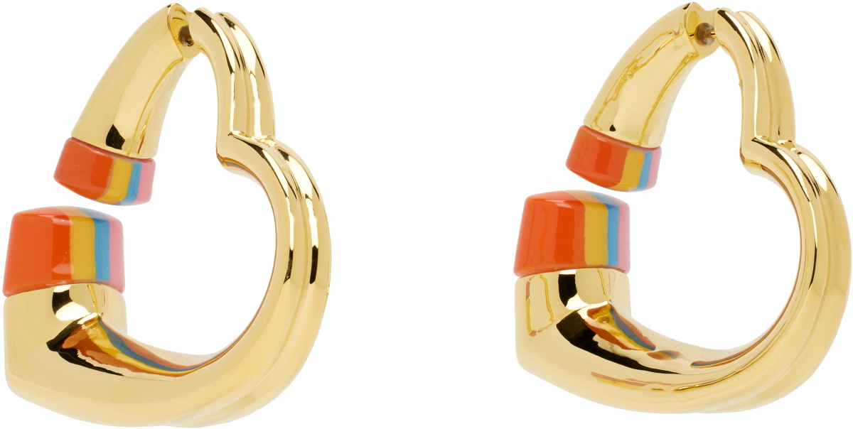 Casablanca Gold Heart Hoop Earrings