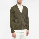 Maison Kitsuné Men's Tonal Fox Head Patch Regular Cardigan in Khaki