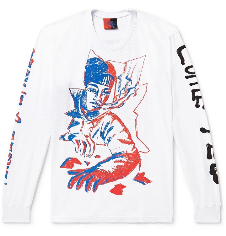 Photo: COME TEES - Printed Cotton-Jersey T-Shirt - White