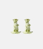 Bitossi Set of 2 floral ceramic candleholders