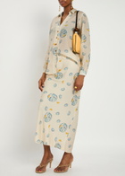 Never Fully Dressed Oyster Doris Satin Midi Skirt White