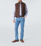 Canali Quilted suede vest