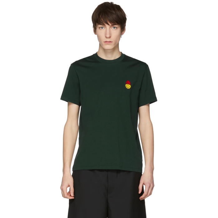 Photo: AMI Alexandre Mattiussi Green Limited Edition Smiley Edition Patch T-Shirt 