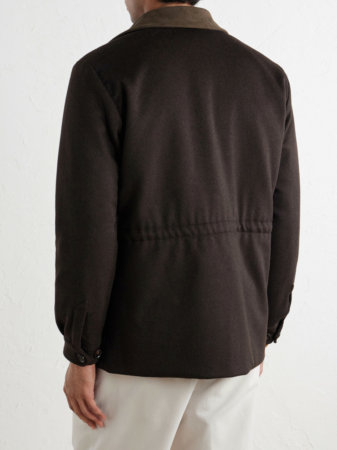 Caruso - Dalila Suede-Trimmed Wool Jacket - Brown