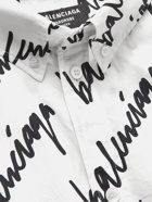 Balenciaga - Logo-Print Cotton-Poplin Shirt - White