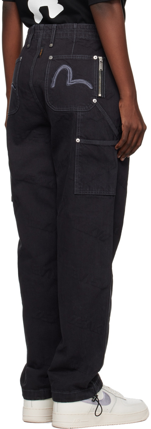 Evisu Gray Embossed Cargo Pants
