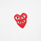 Comme des Garçons Play Men's Overlapping Heart T-Shirt in White/Red
