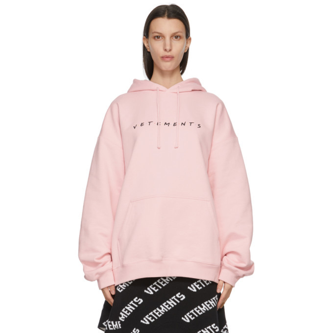 VETEMENTS Pink Friendly Logo Hoodie Vetements