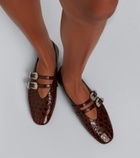 Le Monde Béryl Claudia croc-effect leather ballet flats