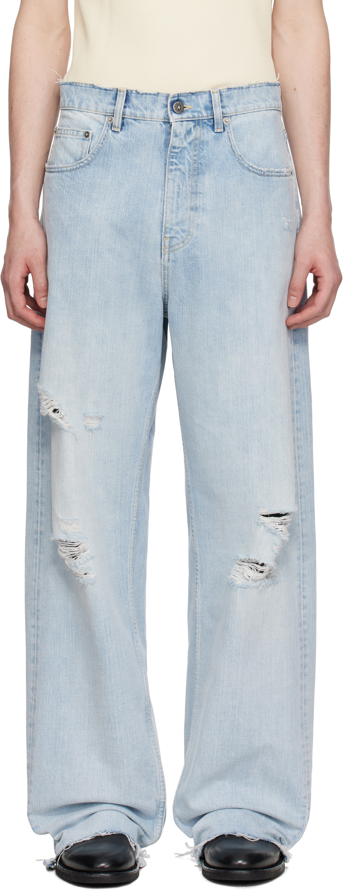 Golden Goose Blue Lived-In Effect Denim Jeans Golden Goose