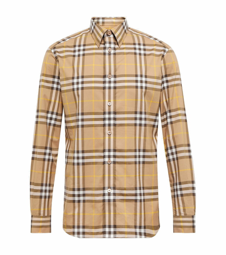 Photo: Burberry - Checked cotton poplin shirt