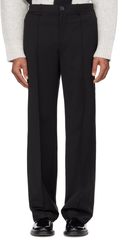 Photo: Helmut Lang Black Relaxed Wool Trousers